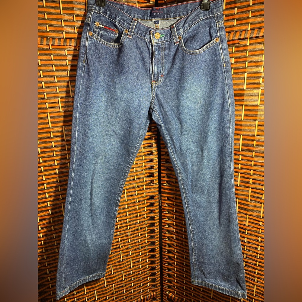 Tommy Jeans Boys Size 7 Straight Leg Denim Jeans Classic Logo Blue